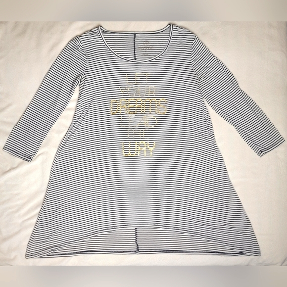 Decree blouse striped with gold quote size S - Picture 3 of 4